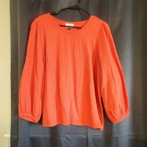Orange Balloon sleeve top.